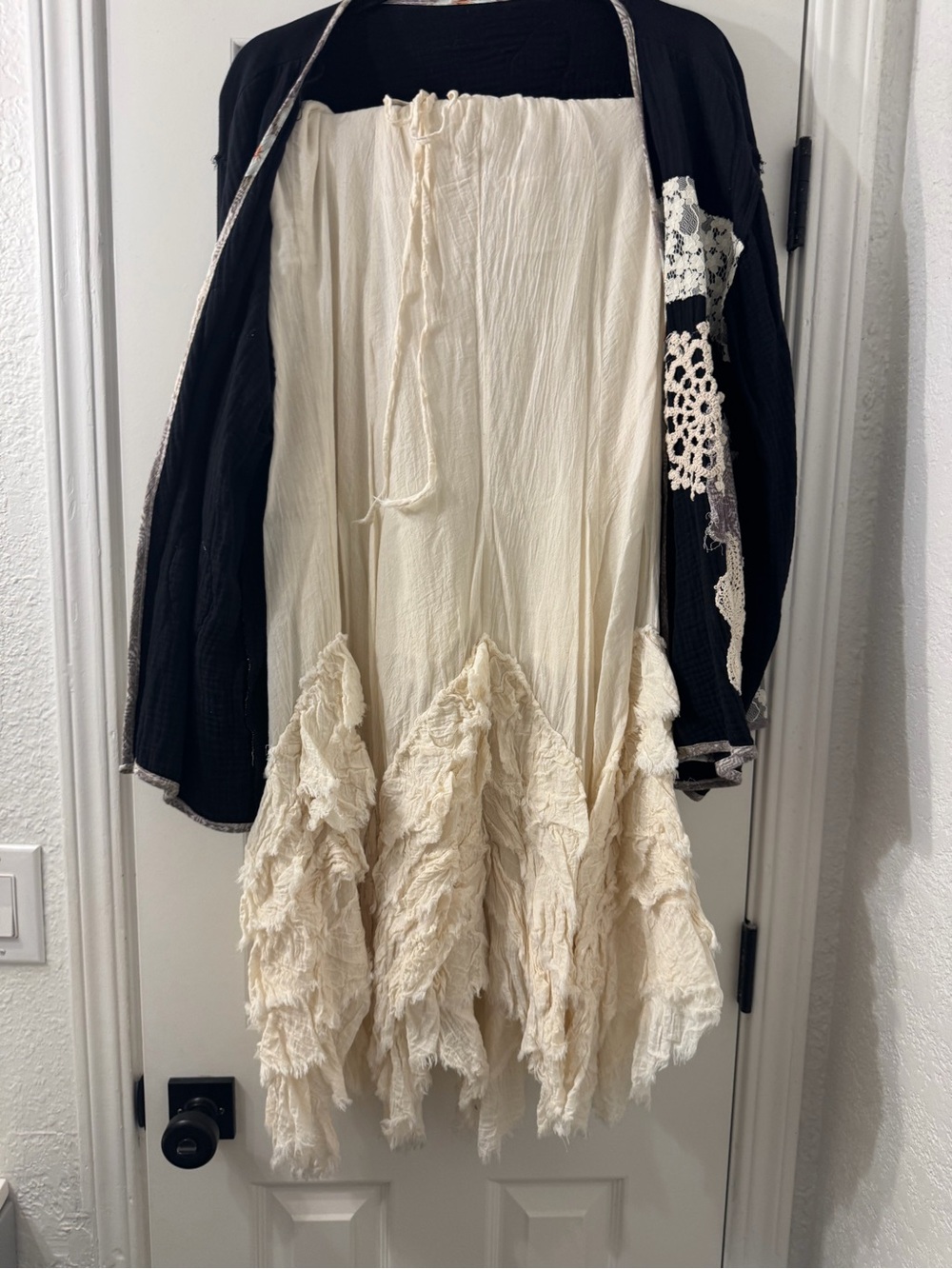 Boho Ivory Ruffled Midi Dress